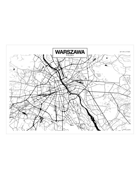 Фототапет - Warsaw Map