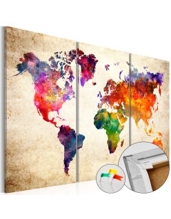 Картина върху корк - Corkboard Map in Watercolor