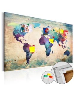 Картина върху корк - Colorful World Map [Cork Map]