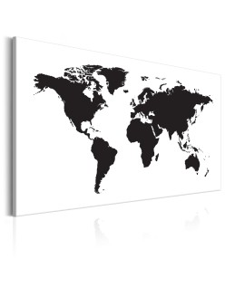 Картина - World Map: Black & White Elegance