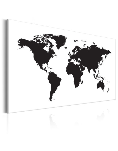 Картина - World Map: Black & White Elegance