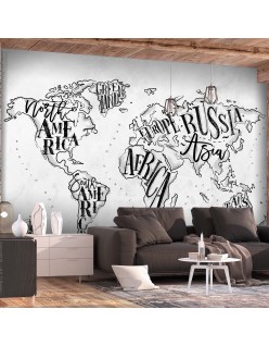 Фототапет - Retro Continents (Grey)