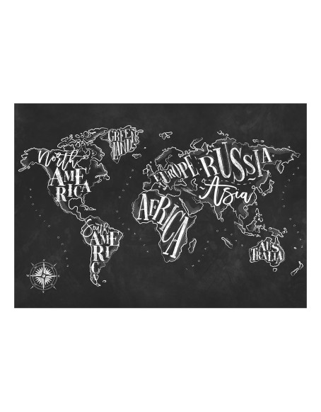 Самозалепващ фототапет - Retro Continents (Black)