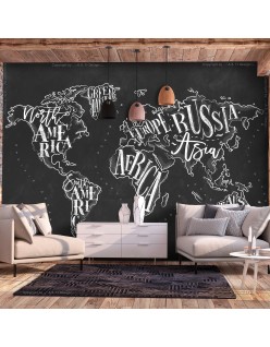 Самозалепващ фототапет - Retro Continents (Black)