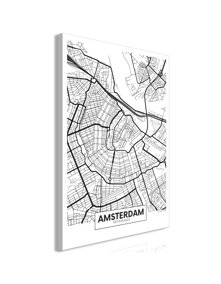 Картина - Map of Amsterdam (1 Part) Vertical