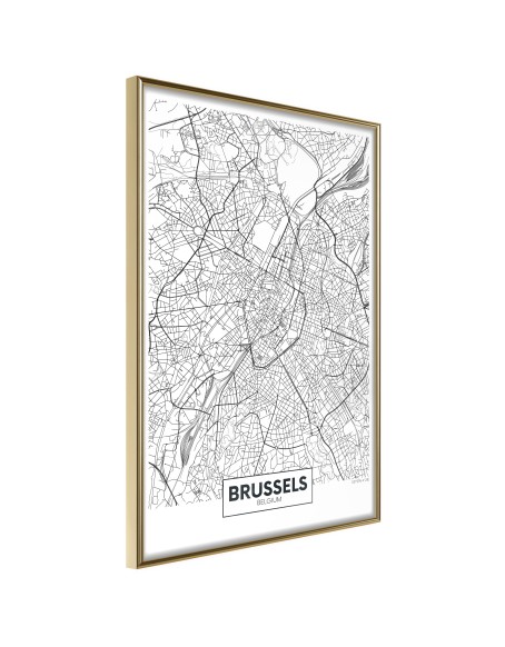 Плакат - City map: Brussels