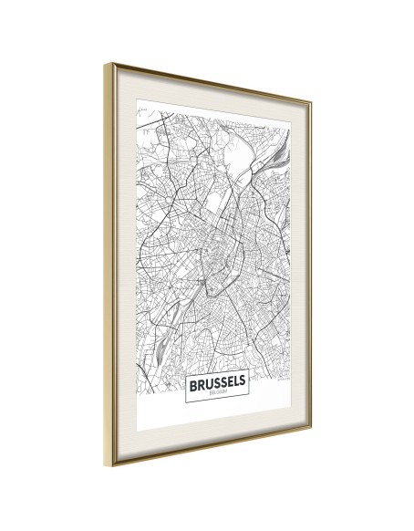 Плакат - City map: Brussels