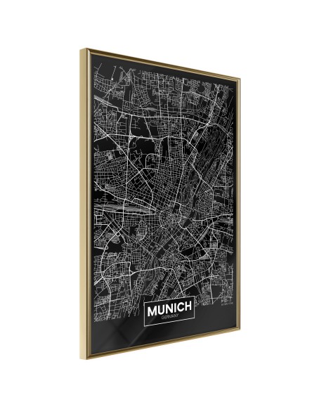 Плакат - City Map: Munich (Dark)