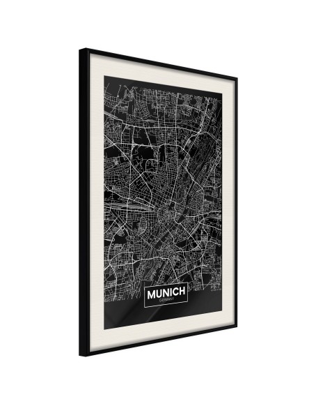 Плакат - City Map: Munich (Dark)