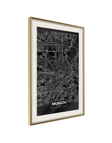 Плакат - City Map: Munich (Dark)