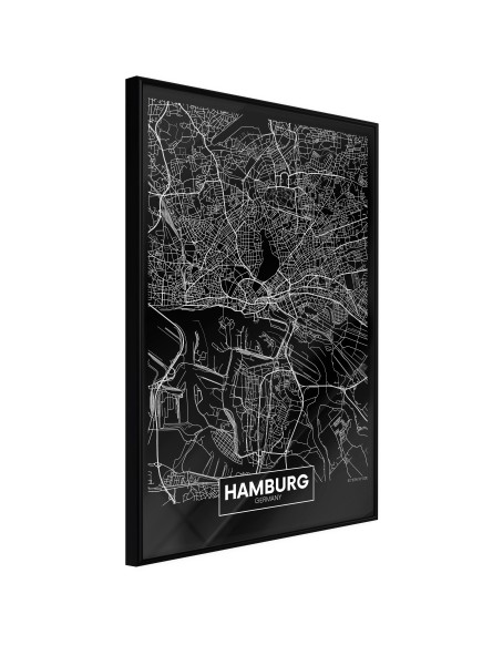 Плакат - City Map: Hamburg (Dark)