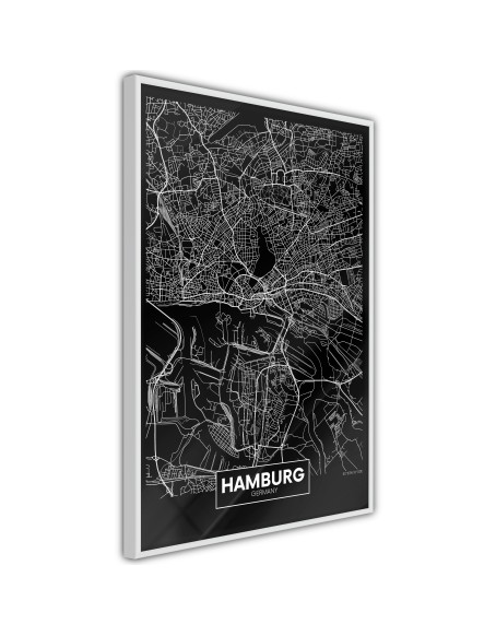 Плакат - City Map: Hamburg (Dark)