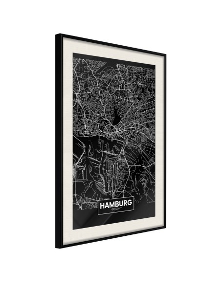 Плакат - City Map: Hamburg (Dark)