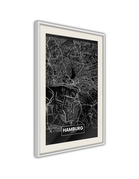 Плакат - City Map: Hamburg (Dark)