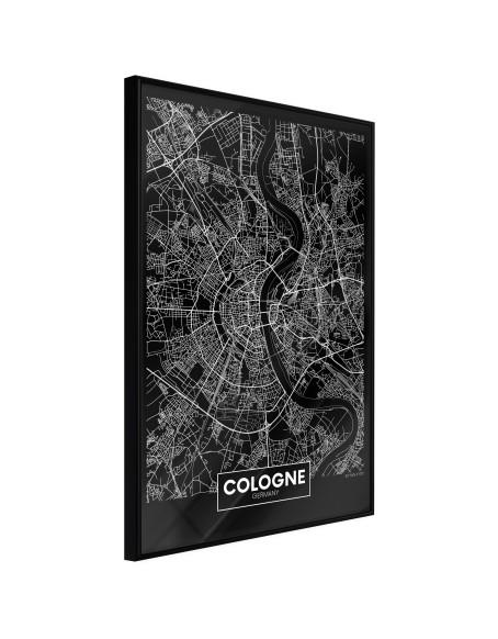 Плакат - City Map: Cologne (Dark)