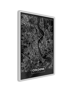 Плакат - City Map: Cologne (Dark)