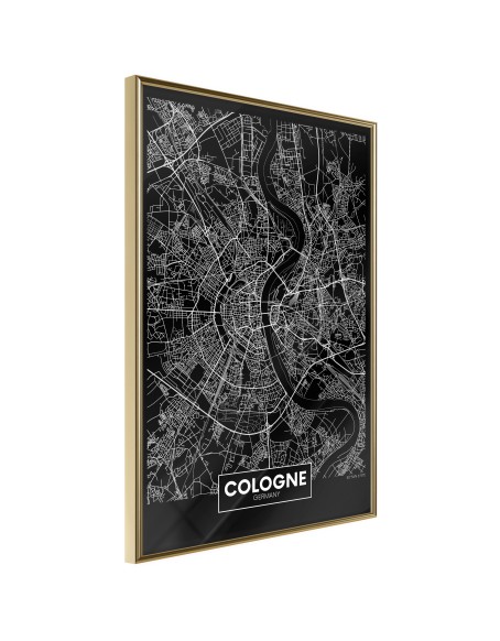 Плакат - City Map: Cologne (Dark)