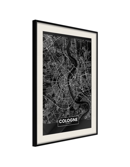 Плакат - City Map: Cologne (Dark)