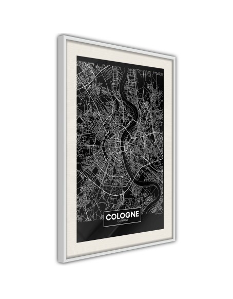 Плакат - City Map: Cologne (Dark)