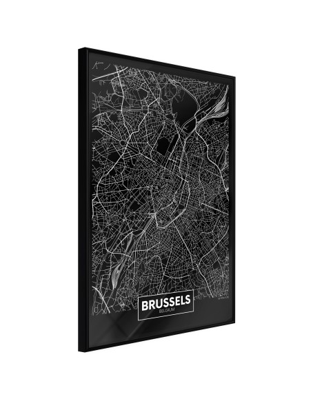 Плакат - City Map: Brussels (Dark)