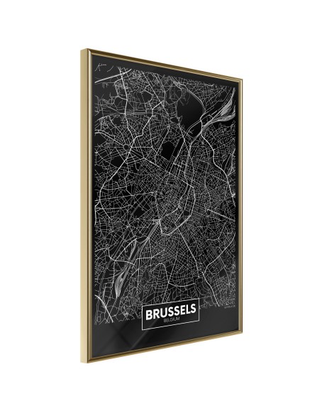 Плакат - City Map: Brussels (Dark)