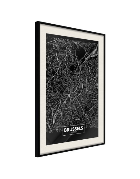 Плакат - City Map: Brussels (Dark)