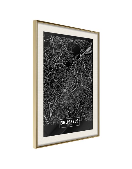 Плакат - City Map: Brussels (Dark)