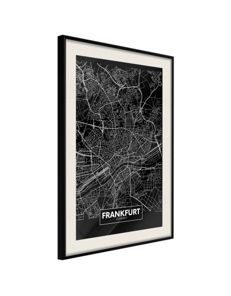 Плакат - City Map: Frankfurt (Dark)