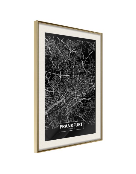 Плакат - City Map: Frankfurt (Dark)