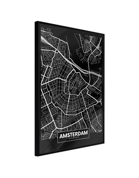 Плакат - City Map: Amsterdam (Dark)