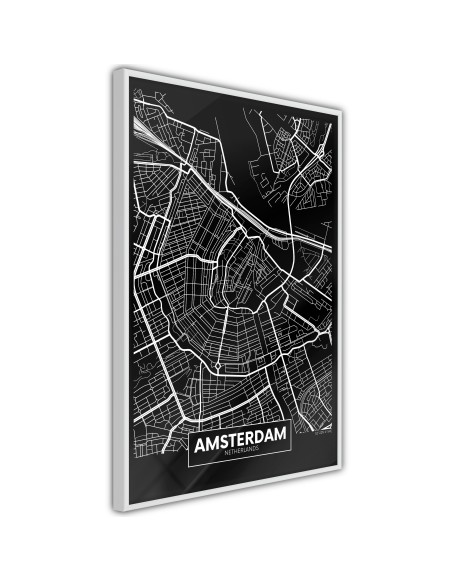 Плакат - City Map: Amsterdam (Dark)