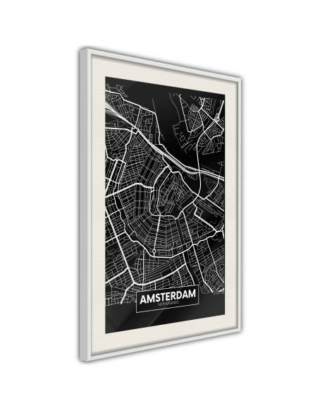 Плакат - City Map: Amsterdam (Dark)