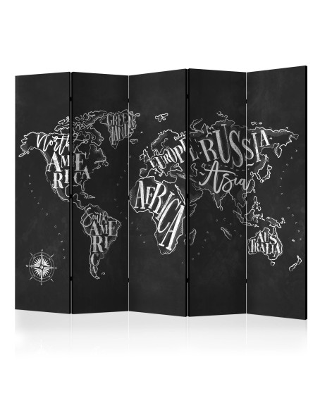 Параван - Retro Continents (Black) II [Room Dividers]