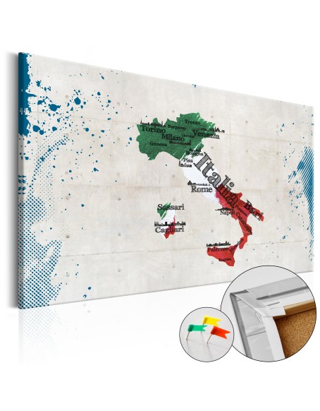 Картина върху корк - Italy [Cork Map]