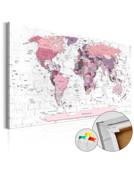 Картина върху корк - Pink Frontiers [Cork Map]