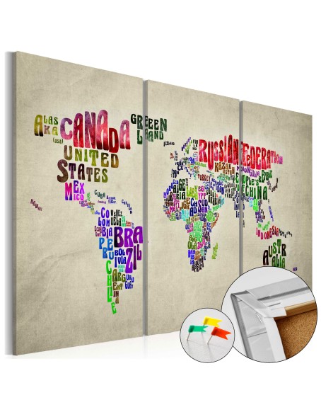 Картина върху корк - Colorful Countries [Cork Map]