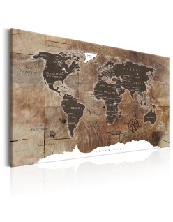 Картина - World Map: Wooden Mosaic