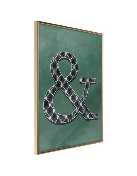 Плакат - Ampersand on Green Background