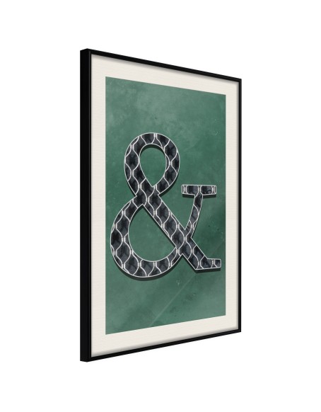 Плакат - Ampersand on Green Background