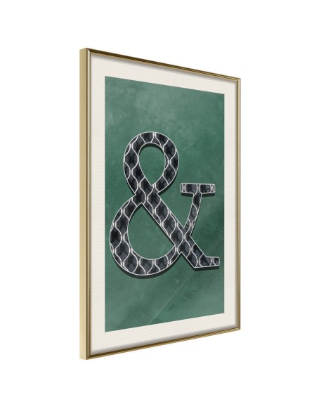 Плакат - Ampersand on Green Background