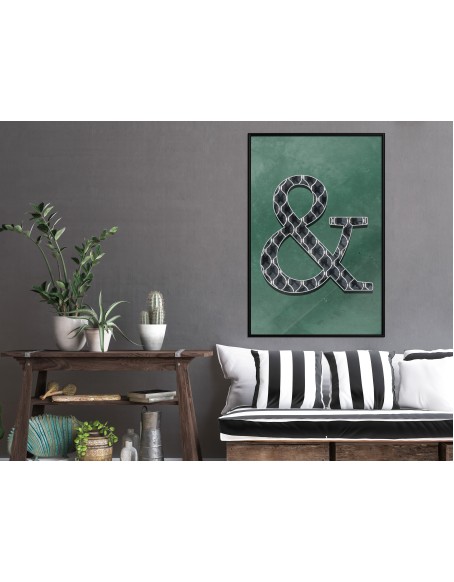 Плакат - Ampersand on Green Background