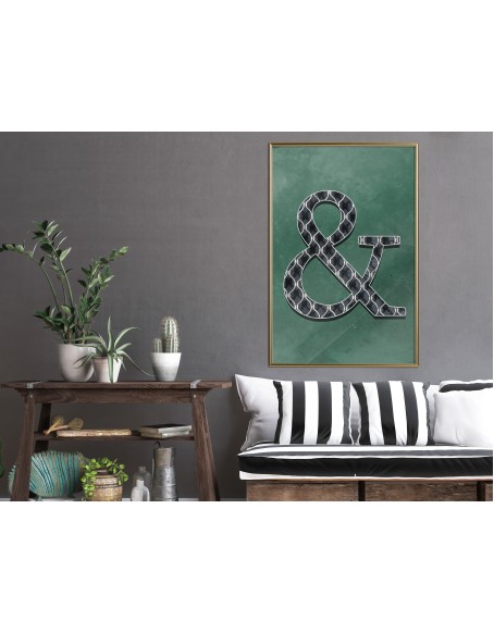 Плакат - Ampersand on Green Background