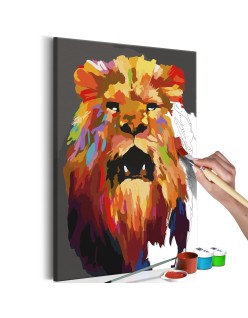 Оцветяване според номерата - Colourful Lion (Large)