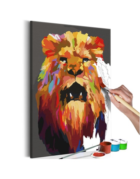 Оцветяване според номерата - Colourful Lion (Large)