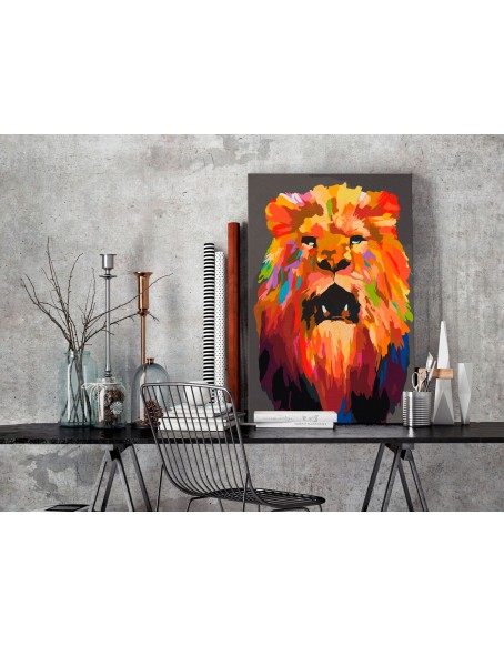 Оцветяване според номерата - Colourful Lion (Large)