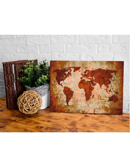 Оцветяване според номерата - World Map (Earth Colours)