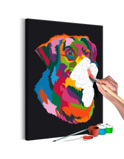 Оцветяване според номерата - Colourful Dog