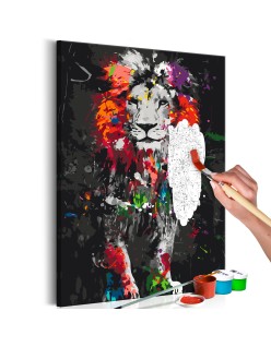 Оцветяване според номерата - Colourful Animals: Lion