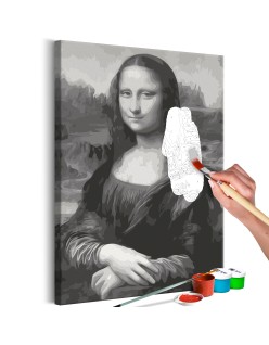 Оцветяване според номерата - Black and White Mona Lisa