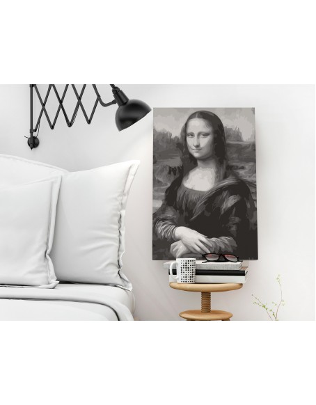 Оцветяване според номерата - Black and White Mona Lisa